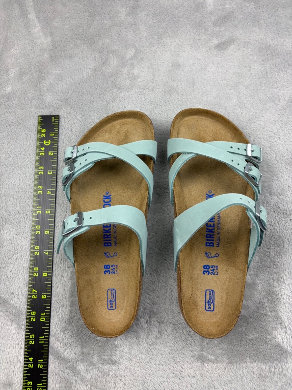 BIRKENSTOCK Soft Footbed 3-Strap Slide Sandals Women's Size 38 NEW - Picture 3 of 9